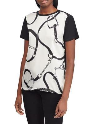 Lauren Ralph Lauren Petite Geometric-print Tee