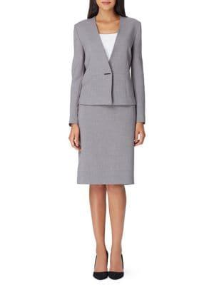 Tahari Arthur S. Levine Classic Long-sleeve Skirt Suit