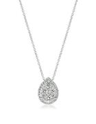 Levian 0.60tcw Diamonds And 14k White Gold Pear Pendant Necklace