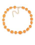 1st And Gorgeous Cabochon Multi-shape Flexible Collar Necklace In Light Orange