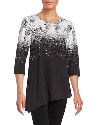 H Halston Printed Asymmetrical Top