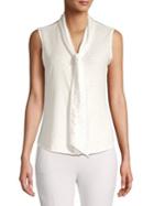 Calvin Klein Low Bow Tie Neck Blouse