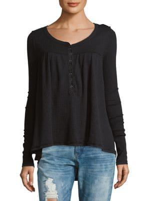 Free People Kai Hi-lo Henley Tee