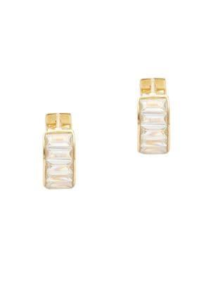 Sole Society Goldtone And Crystal Huggie Earrings