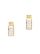 Sole Society Goldtone And Crystal Huggie Earrings