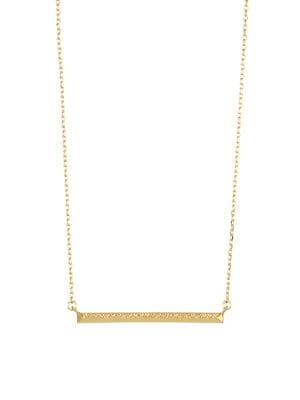 Kate Spade New York Raise The Bar 12k Yellow Goldplated & Cubic Zirconia Pave Pendant Necklace