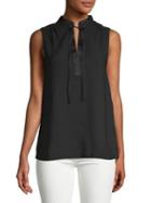 Lord & Taylor Sleeveless Tie-neck Top