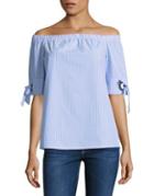 Noisy May Tie-accented Off-the-shoulder Top