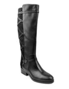 Adrienne Vittadini Mickey Suede And Leather Knee-high Boots