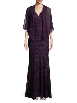 Xscape Embellished Lace Gown