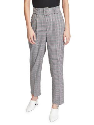 Miss Selfridge Glen Plaid Buckle Pants