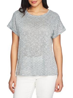 Chaus Marled Knit Short-sleeve Top
