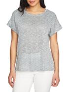 Chaus Marled Knit Short-sleeve Top