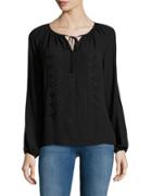 Lord & Taylor Embroidered Peasant Blouse