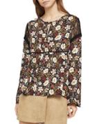 Bcbgeneration Far East Floral Lace-insert Top