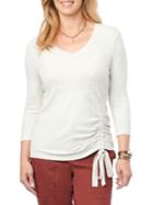 Democracy Ruched Three-quarter Sleeve Top