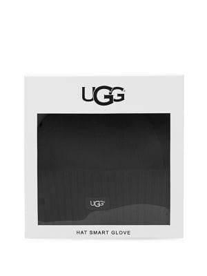 Ugg Knit Cuffed Hat And Shearling Gloves Set