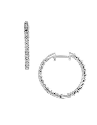 Lord & Taylor Diamond-accented Sterling Silver Hoops, 0.06 Tcw