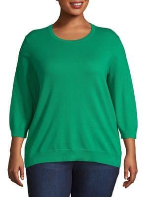 Lord & Taylor Plus Basic Scoop Neck Sweater