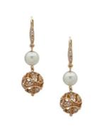 Anne Klein 2-pair Faux Pearl Drop Earrings