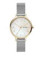 Skagen Anita Mother-of-pearl And Two-tone Stainless Steel Bracelet Watch