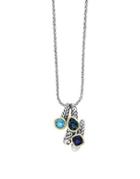 Effy Blue Topaz, Iolite, 18k Yellow Gold And Sterling Silver Pendant Necklace