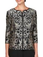 Alex Evenings Stretch Tulle Embroidered Jacket