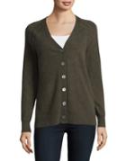 Lord & Taylor Button-front Cashmere Cardigan