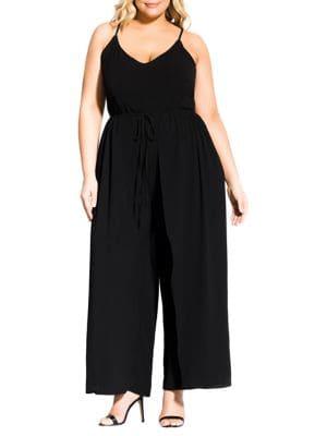 City Chic Plus Untamed Wide-leg Jumpsuit
