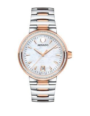 Movado Vizio Rose-goldtone, Stainless Steel & Diamond-accented Bracelet Watch