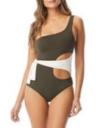 Vince Camuto Sunblock One-shoulder Wrap 1-piece Swimsuit