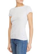 Lauren Ralph Lauren Rib-knit Short-sleeve Cotton Top