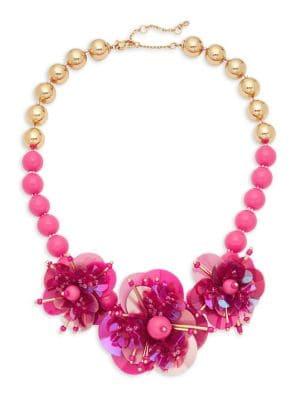 Kate Spade New York Floral Embellished Statement Necklace