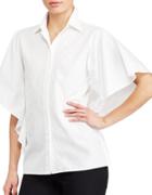 Lauren Ralph Lauren Flutter-sleeve Cotton Shirt
