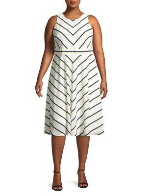 Eliza J Plus Stripe Halter Dress
