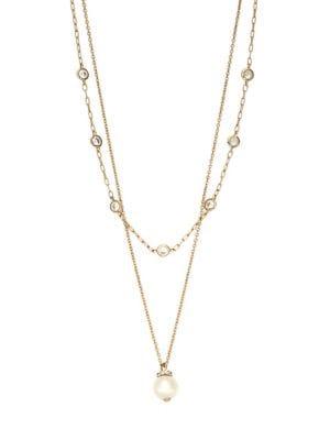 Nadri Sutton Crystal & Faux Pearl Two-row Necklace