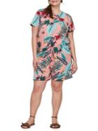 Junarose Plus 318 Izador Printed Short-sleeve Playsuit