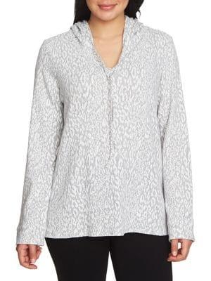 Chaus Graceful Blooms Animal Jacquard Hoodie