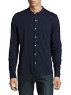 Michael Kors Collarless Cotton Button-down Shirt