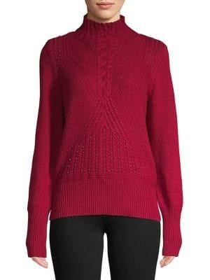 Ivanka Trump Embellished Long-sleeve Sweater