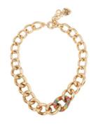 Betsey Johnson Rainbow Connection Pave Chain Link Necklace