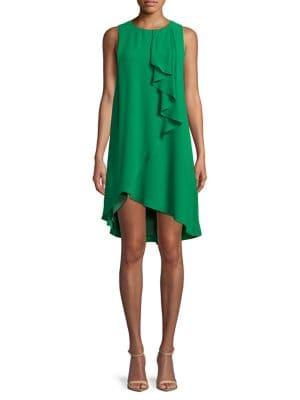 H Halston Ruffled Asymmetric Dress