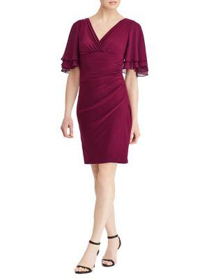 Lauren Ralph Lauren Petite Jersey Flutter-sleeve Dress