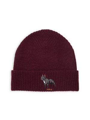 Polo Ralph Lauren French Bulldog Embroidered Knit Watch Cap