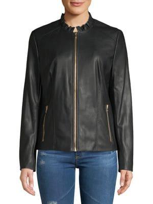 Cole Haan Signature Classic Ruffle-trim Jacket