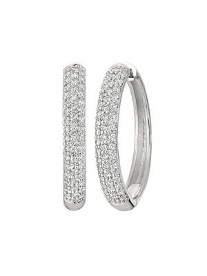 Morris & David 14k White Gold & 1.0 Tcw Diamond Hoop Earrings