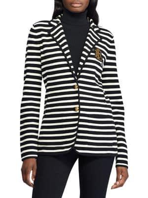 Lauren Ralph Lauren Striped Sweater-knit Blazer
