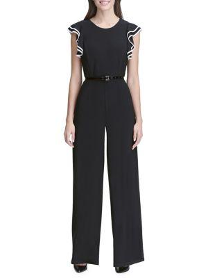 Tommy Hilfiger Flutter-sleeve Belted Jumpsuit