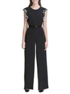 Tommy Hilfiger Flutter-sleeve Belted Jumpsuit