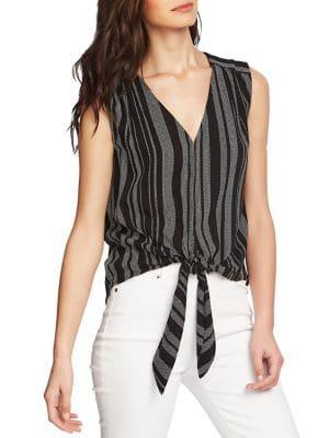 1.state Tie-front Stripe Top